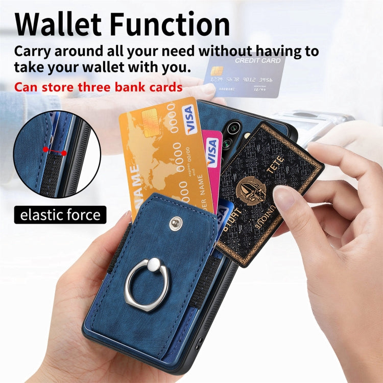 For Xiaomi Redmi Note 8 Pro Retro Skin-feel Ring Card Wallet Phone Case