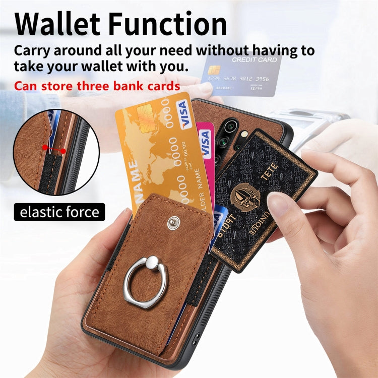 For Xiaomi Redmi Note 8 Pro Retro Skin-feel Ring Card Wallet Phone Case