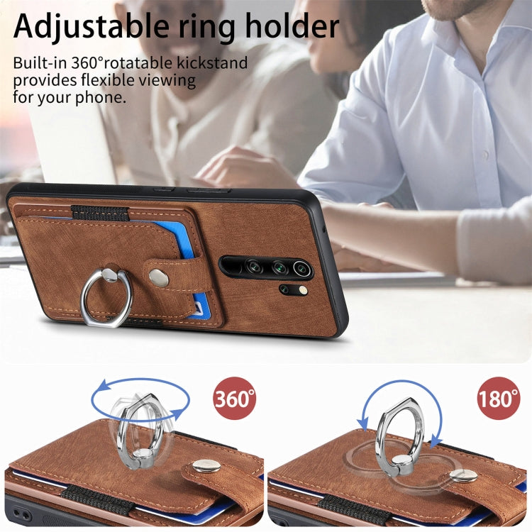 For Xiaomi Redmi Note 8 Pro Retro Skin-feel Ring Card Wallet Phone Case