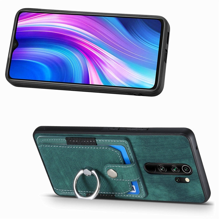 For Xiaomi Redmi Note 8 Pro Retro Skin-feel Ring Card Wallet Phone Case
