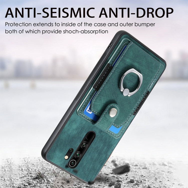 For Xiaomi Redmi Note 8 Pro Retro Skin-feel Ring Card Wallet Phone Case