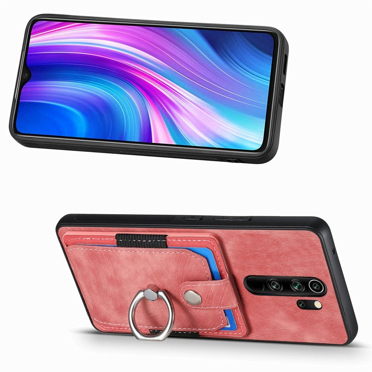For Xiaomi Redmi Note 8 Pro Retro Skin-feel Ring Card Wallet Phone Case