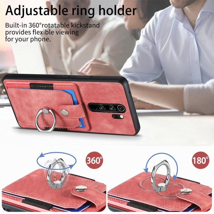 For Xiaomi Redmi Note 8 Pro Retro Skin-feel Ring Card Wallet Phone Case
