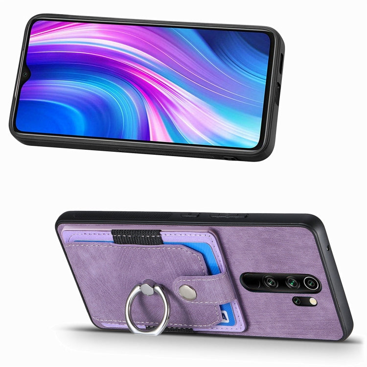 For Xiaomi Redmi Note 8 Pro Retro Skin-feel Ring Card Wallet Phone Case