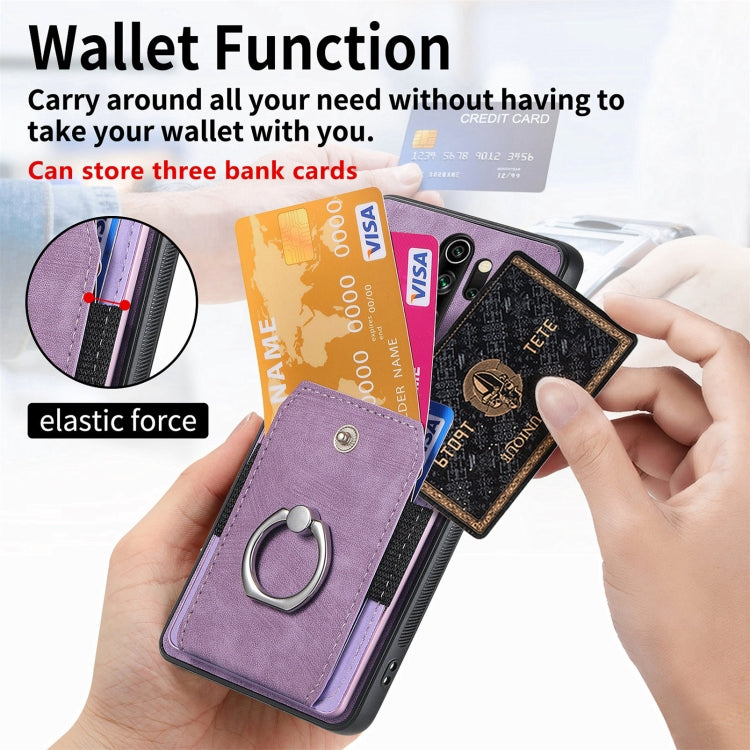 For Xiaomi Redmi Note 8 Pro Retro Skin-feel Ring Card Wallet Phone Case