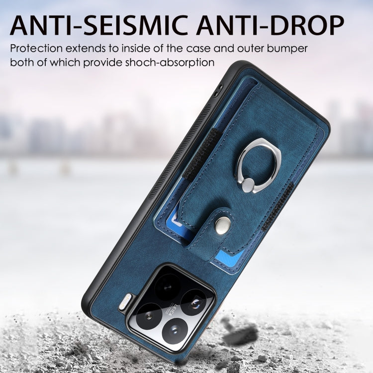 For Xiaomi 15 Retro Skin-feel Ring Card Wallet Phone Case