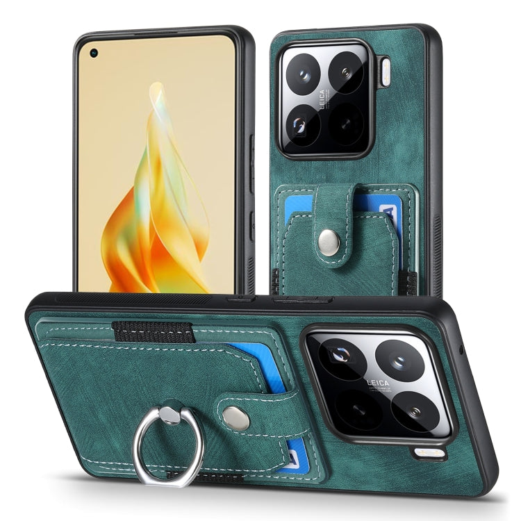 For Xiaomi 15 Retro Skin-feel Ring Card Wallet Phone Case