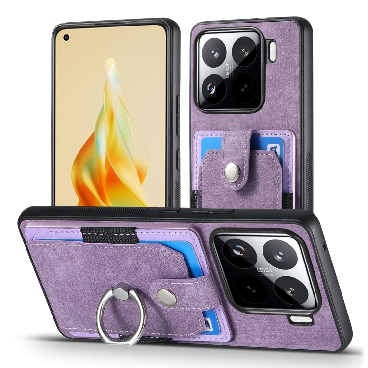 For Xiaomi 15 Retro Skin-feel Ring Card Wallet Phone Case