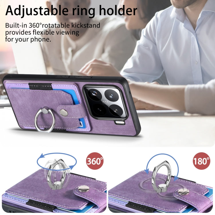 For Xiaomi 15 Retro Skin-feel Ring Card Wallet Phone Case