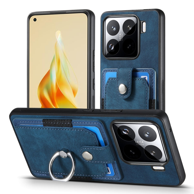 For Xiaomi 15 Pro Retro Skin-feel Ring Card Wallet Phone Case