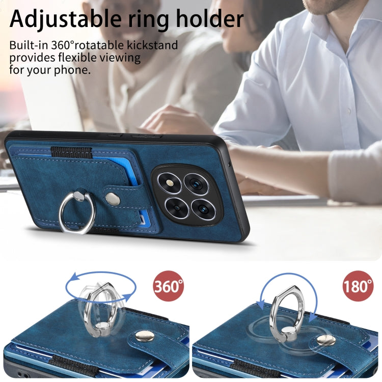 For Xiaomi Redmi Note 14 5G Retro Skin-feel Ring Card Wallet Phone Case