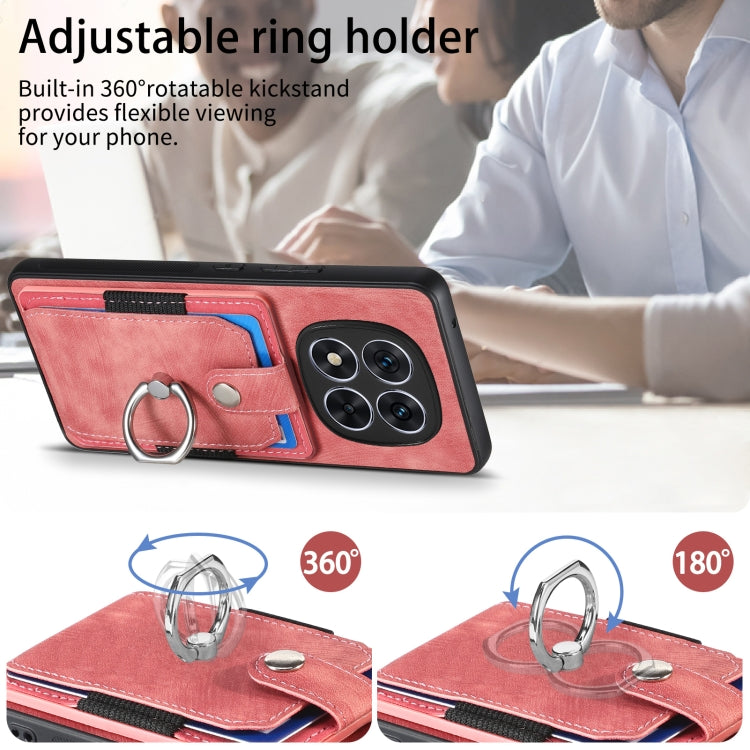 For Xiaomi Redmi Note 14 5G Retro Skin-feel Ring Card Wallet Phone Case