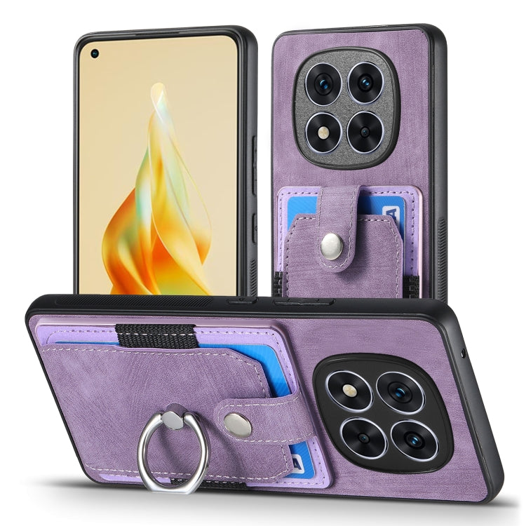 For Xiaomi Redmi Note 14 5G Retro Skin-feel Ring Card Wallet Phone Case