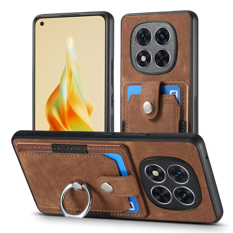 For Xiaomi Redmi Note 14 Pro 5G Retro Skin-feel Ring Card Wallet Phone Case