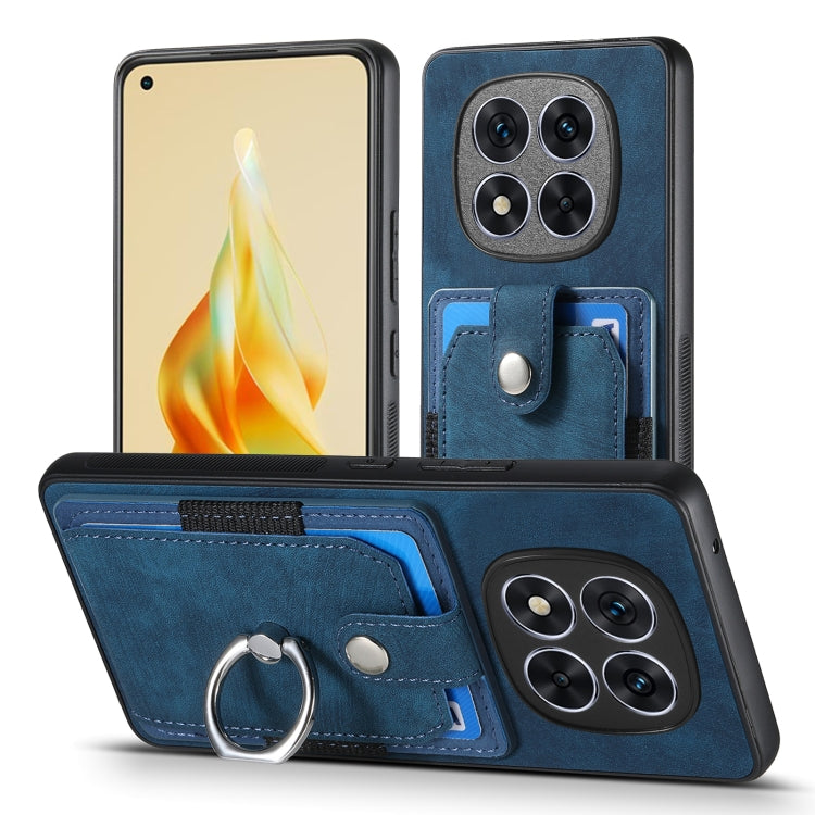 ForXiaomi Redmi Note 14 Pro+ 5G Retro Skin-feel Ring Card Wallet Phone Case