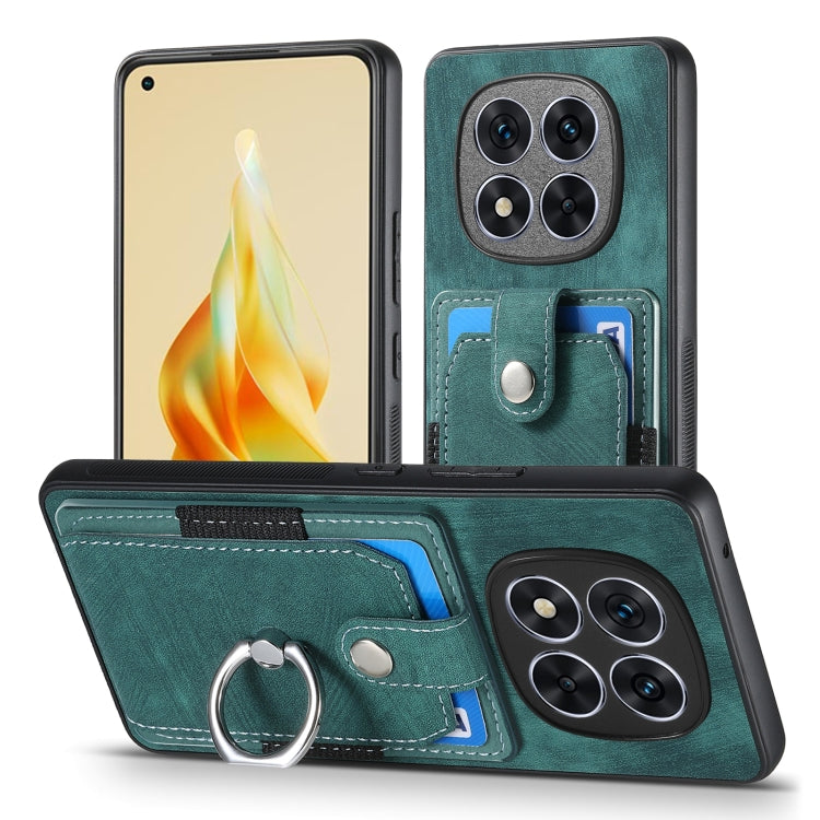 ForXiaomi Redmi Note 14 Pro+ 5G Retro Skin-feel Ring Card Wallet Phone Case