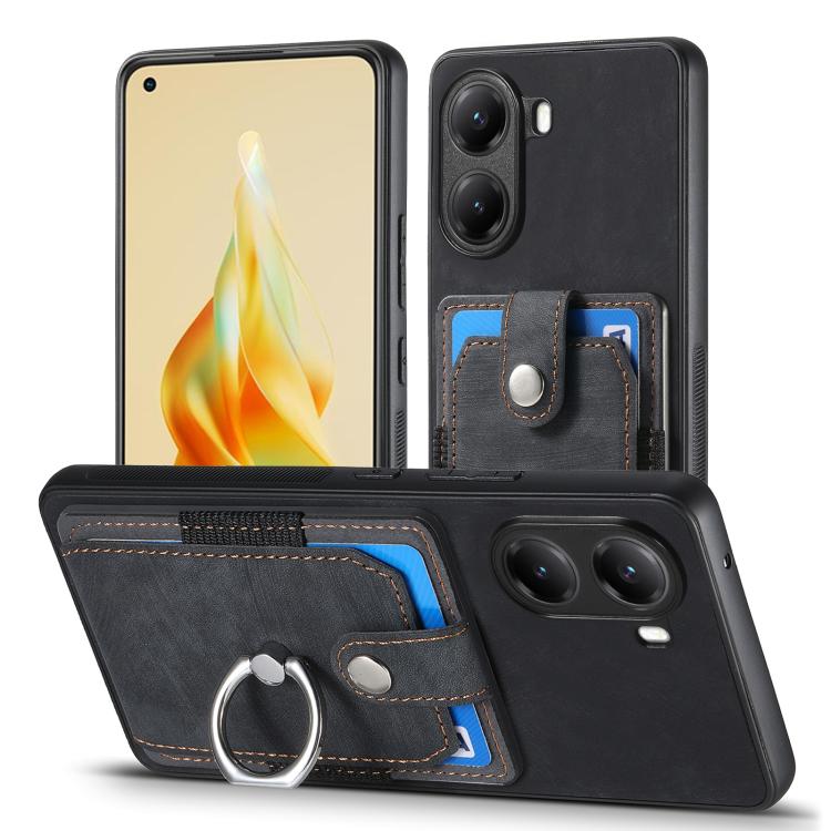 For Redmi Turbo 4 Retro Skin-feel Ring Card Wallet Phone Case