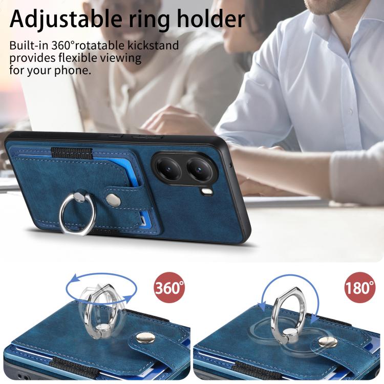 For Redmi Turbo 4 Retro Skin-feel Ring Card Wallet Phone Case