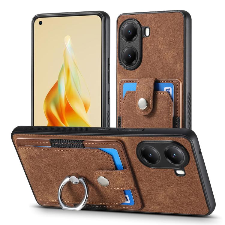For Redmi Turbo 4 Retro Skin-feel Ring Card Wallet Phone Case