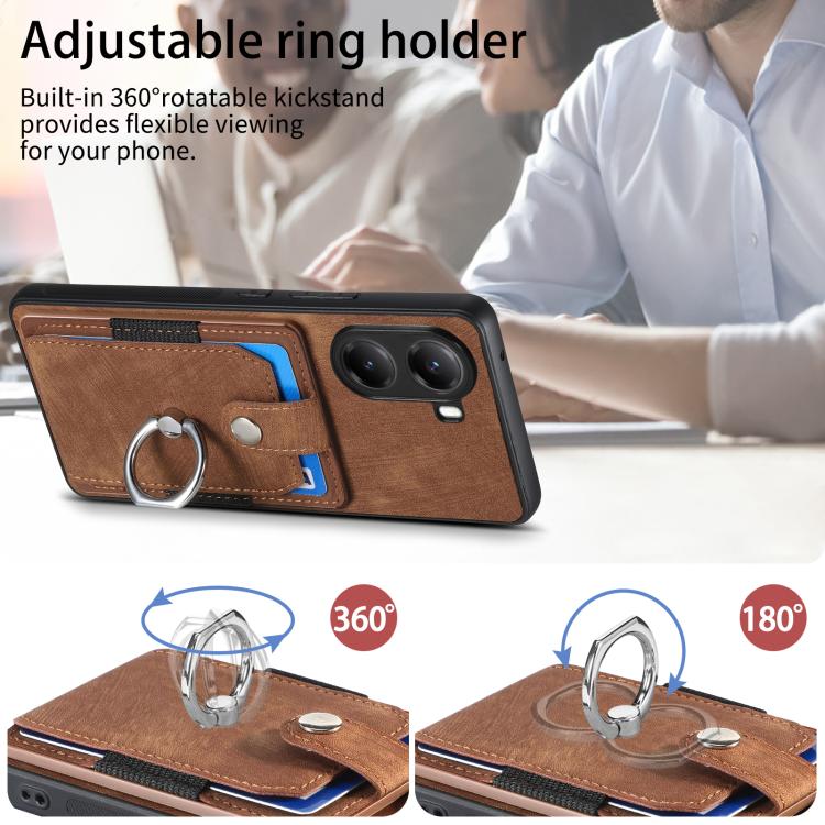 For Redmi Turbo 4 Retro Skin-feel Ring Card Wallet Phone Case