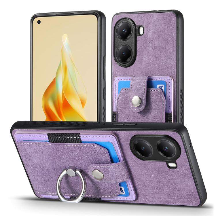 For Redmi Turbo 4 Retro Skin-feel Ring Card Wallet Phone Case