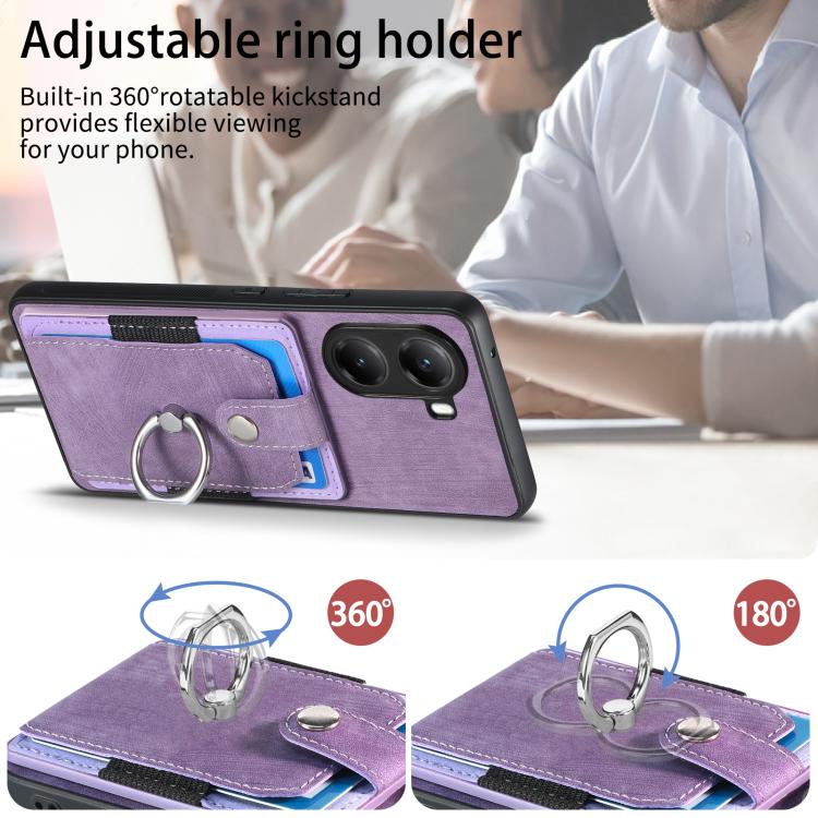 For Redmi Turbo 4 Retro Skin-feel Ring Card Wallet Phone Case