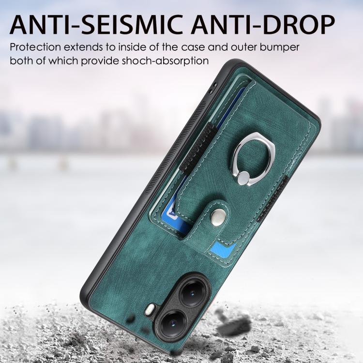 For Xiaomi Poco X7 Pro Retro Skin-feel Ring Card Wallet Phone Case
