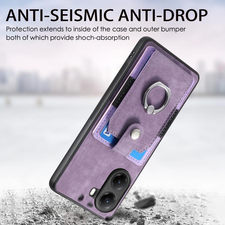 For Xiaomi Poco X7 Pro Retro Skin-feel Ring Card Wallet Phone Case