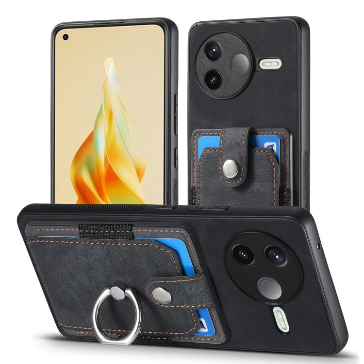 For Redmi K80 / Poco F7 Pro Retro Skin-feel Ring Card Wallet Phone Case