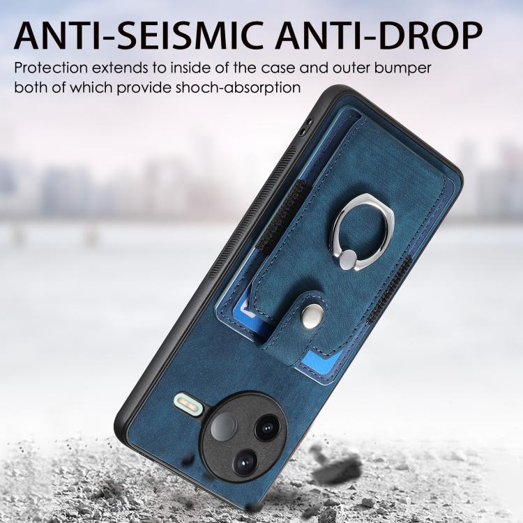 For Redmi K80 / Poco F7 Pro Retro Skin-feel Ring Card Wallet Phone Case