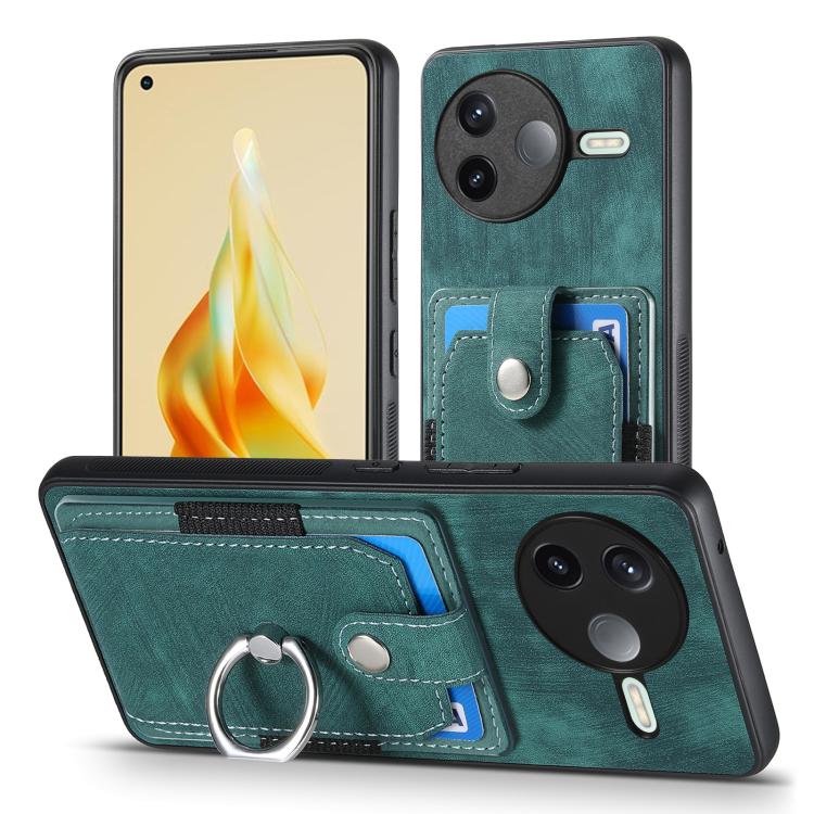 For Redmi K80 / Poco F7 Pro Retro Skin-feel Ring Card Wallet Phone Case
