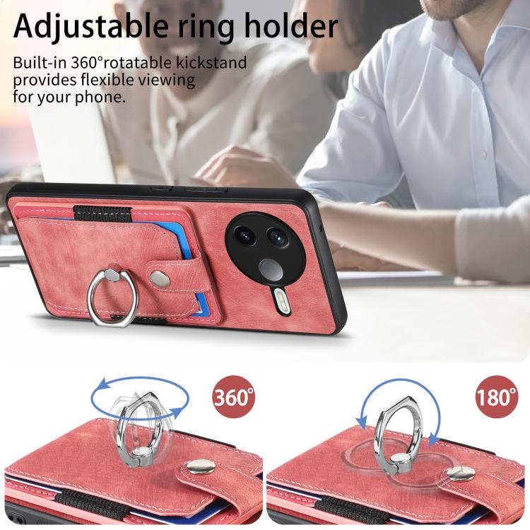 For Redmi K80 / Poco F7 Pro Retro Skin-feel Ring Card Wallet Phone Case