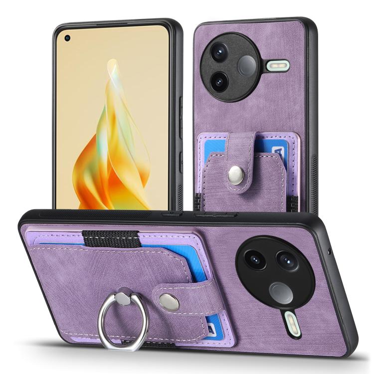 For Redmi K80 / Poco F7 Pro Retro Skin-feel Ring Card Wallet Phone Case