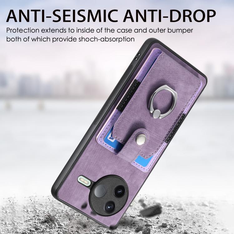 For Redmi K80 / Poco F7 Pro Retro Skin-feel Ring Card Wallet Phone Case