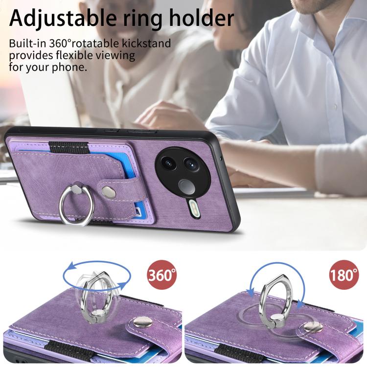 For Redmi K80 / Poco F7 Pro Retro Skin-feel Ring Card Wallet Phone Case