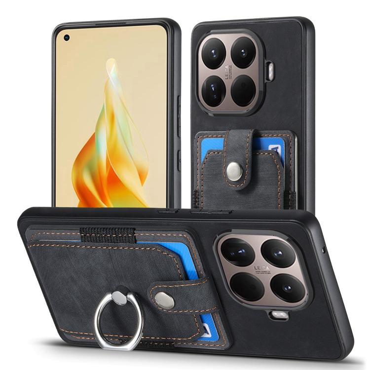 For Xiaomi 15T Pro Retro Skin-feel Ring Card Wallet Phone Case