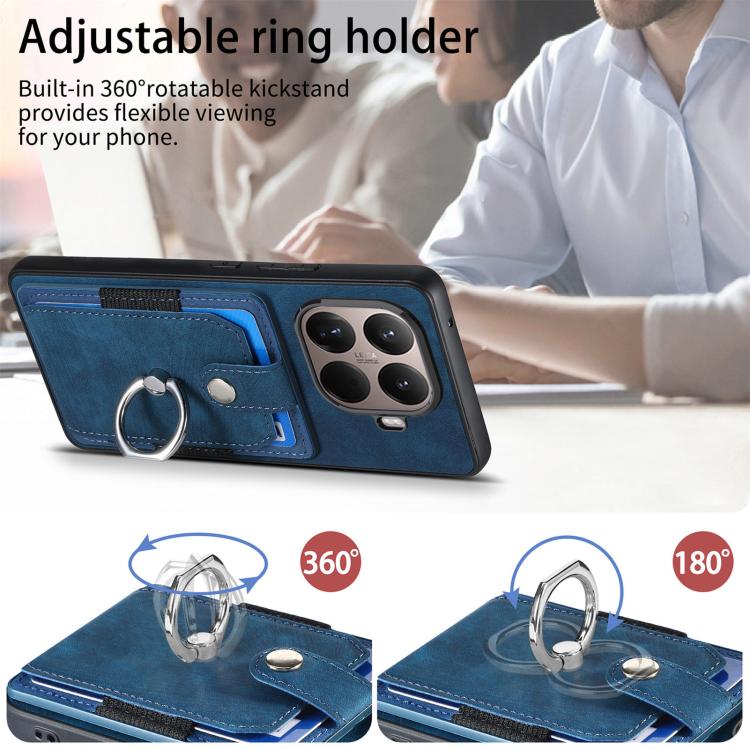 For Xiaomi 15T Pro Retro Skin-feel Ring Card Wallet Phone Case