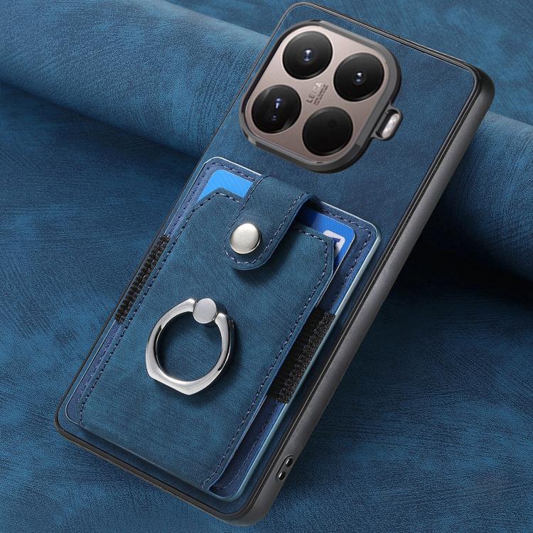 For Xiaomi 15T Pro Retro Skin-feel Ring Card Wallet Phone Case