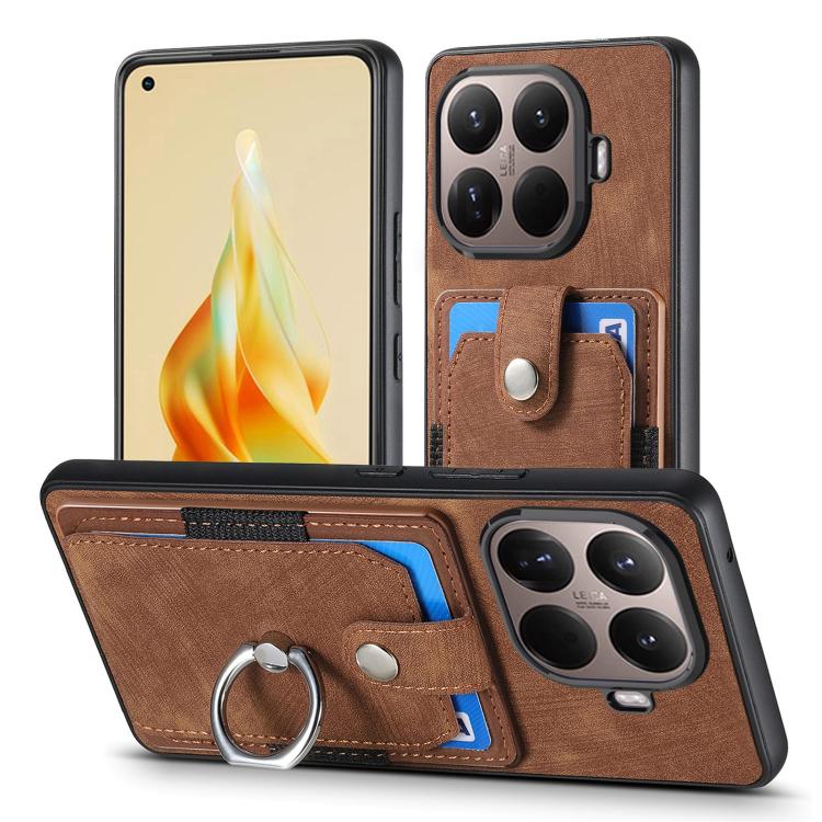 For Xiaomi 15T Pro Retro Skin-feel Ring Card Wallet Phone Case