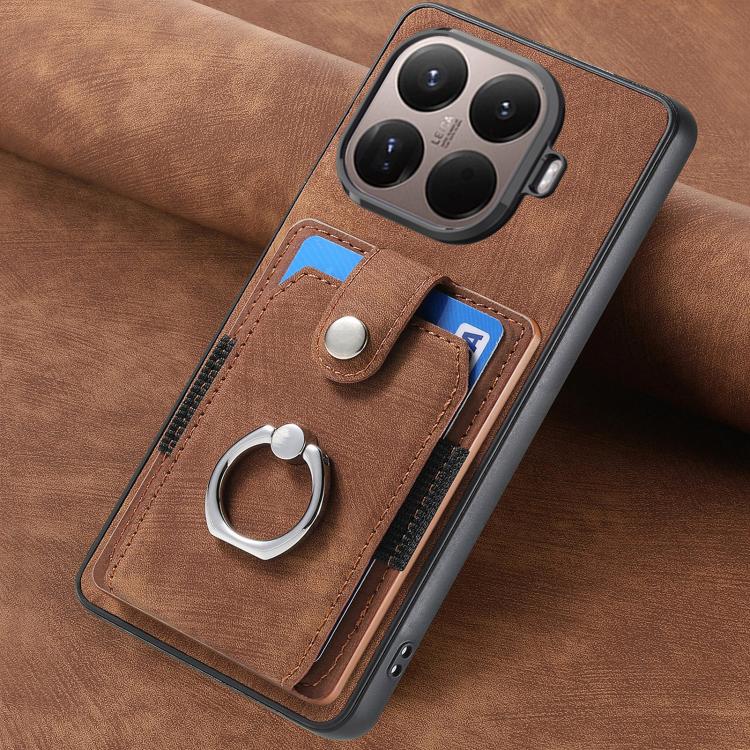 For Xiaomi 15T Pro Retro Skin-feel Ring Card Wallet Phone Case