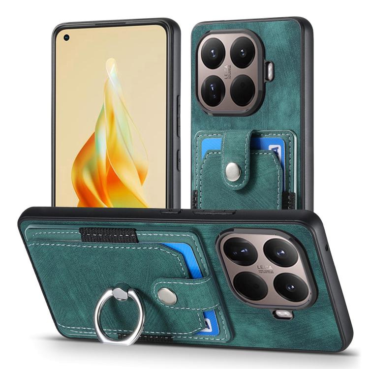 For Xiaomi 15T Pro Retro Skin-feel Ring Card Wallet Phone Case