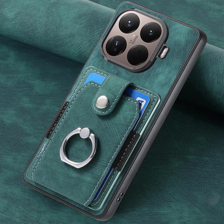 For Xiaomi 15T Pro Retro Skin-feel Ring Card Wallet Phone Case