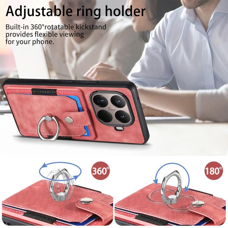 For Xiaomi 15T Pro Retro Skin-feel Ring Card Wallet Phone Case