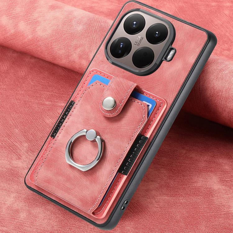 For Xiaomi 15T Pro Retro Skin-feel Ring Card Wallet Phone Case