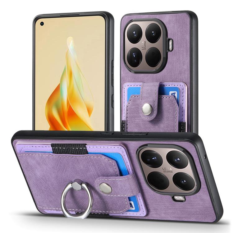 For Xiaomi 15T Pro Retro Skin-feel Ring Card Wallet Phone Case