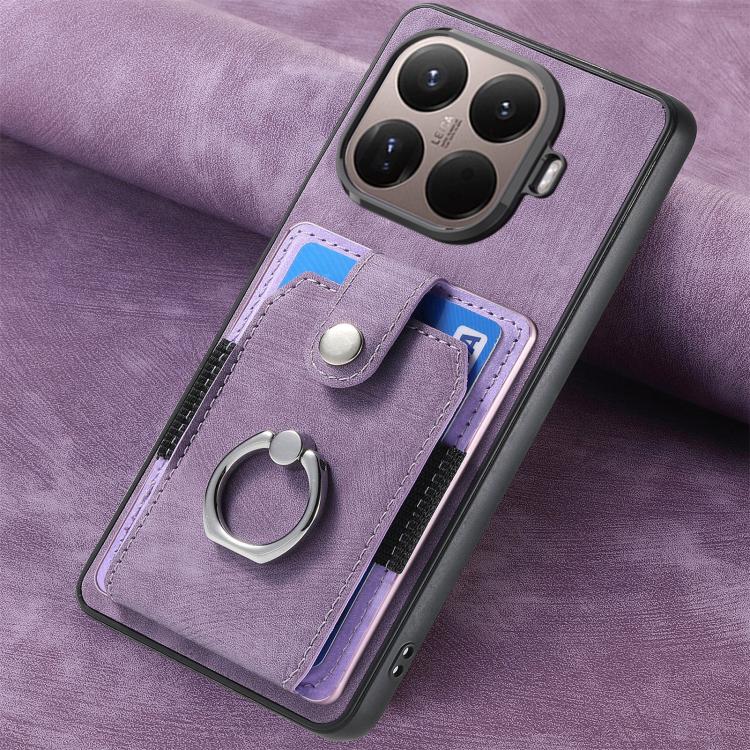 For Xiaomi 15T Pro Retro Skin-feel Ring Card Wallet Phone Case