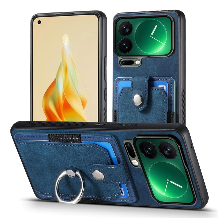 For Xiaomi 17 Pro Retro Skin-feel Ring Card Wallet Phone Case