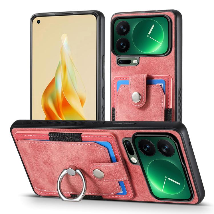 For Xiaomi 17 Pro Retro Skin-feel Ring Card Wallet Phone Case
