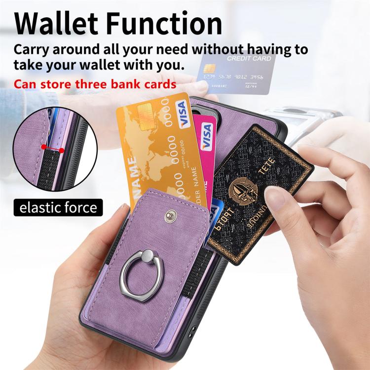 For Xiaomi 17 Pro Retro Skin-feel Ring Card Wallet Phone Case