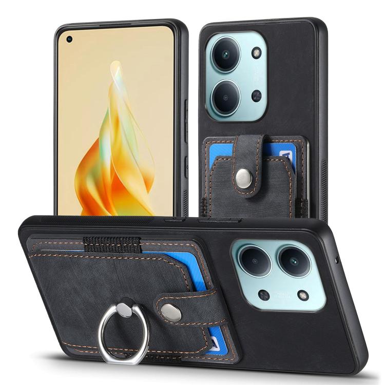 For Redmi 15C 5G / 4G Glodal 171mm Retro Skin-feel Ring Card Wallet Phone Case